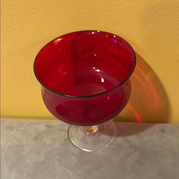 Vintage Red Glass Goblet - Picture 2 of 4